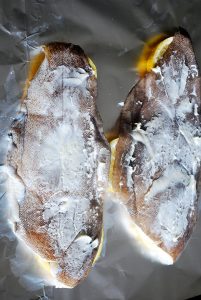 buttered fish fillets