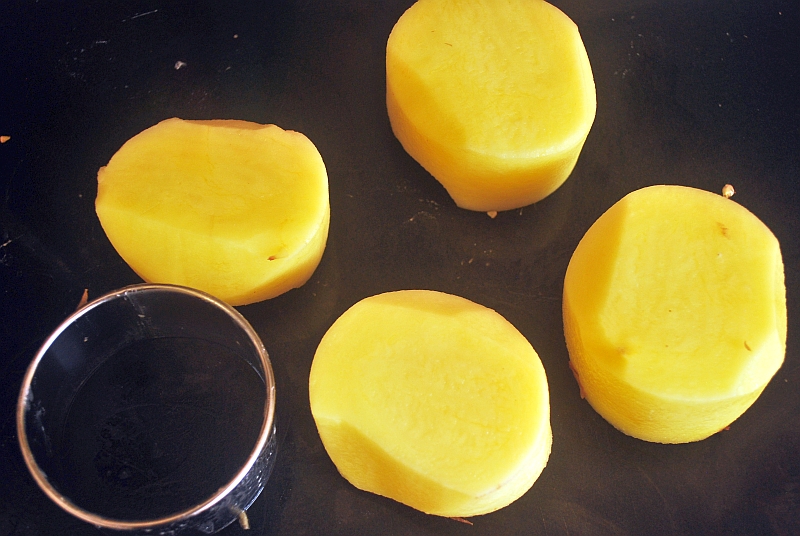 Raw fondant potatoes