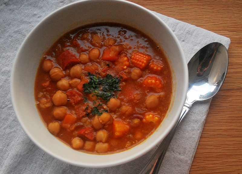 chickpea lentils and chorizo soup
